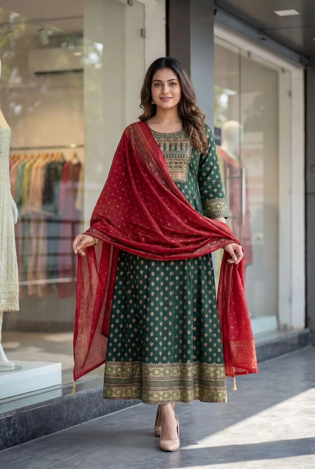 Rohini Heavy Rayon Gown with Dupatta